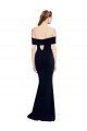 Affordable Off the Shoulder Fitted Formal Crepe Bridesmaid Dress / Prom Dress with Back Cut Out UK