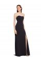 Affordable Strapless Bodycon Long Formal Crepe Bridesmaid Dress / Prom Dress with High Slit UK