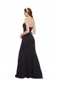 Affordable Strapless Bodycon Long Formal Crepe Bridesmaid Dress / Prom Dress with High Slit UK