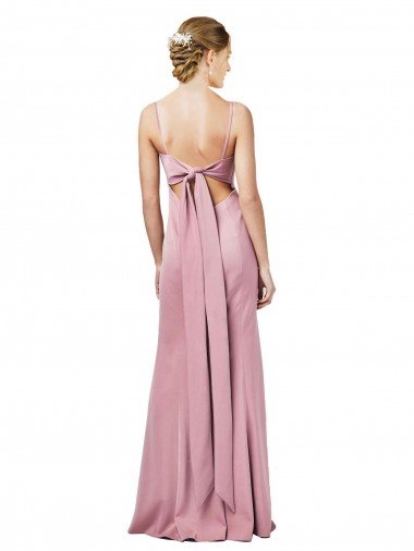 Affordable Fit and Flare Slim Formal Crepe Bridesmaid Dress / Prom Dress with Cutout Back UK