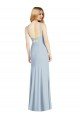 Affordable High Neck Backless Formal Crepe Trumpet Bridesmaid Dress UK