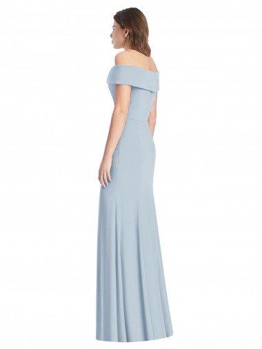 Affordable Cuffed Off the Shoulder Long Trumpet Bridesmaid Dress / Prom Dress UK