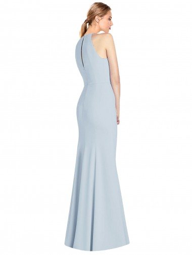 Affordable Full Length Sleeveless Halter Bridesmaid Dress / Prom Dress with Keyhole Back UK