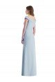 Affordable Romantic Off the Shoulder Long Maxi Bridesmaid Dress with Side Slit UK