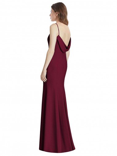 Affordable Open Cowl Back Bateau Neck Trumpet Bridesmaid Dress UK