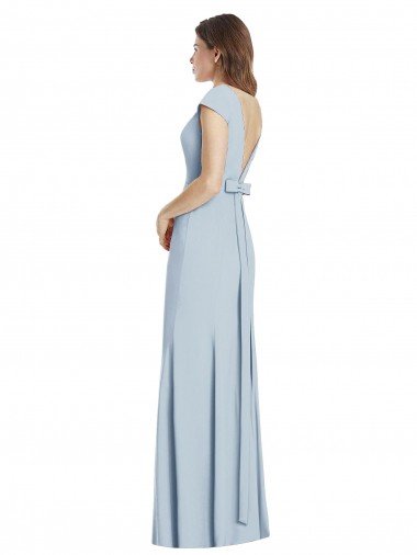 Affordable Bateau Neck Cap Sleeves Open Back Trumpet Bridesmaid Dress / Prom Dress UK