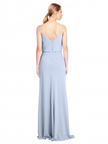 Affordable Feminine Cowl Neck Slim Floor Length Stretch Formal Crepe Bridesmaid Dress / Prom Dress UK
