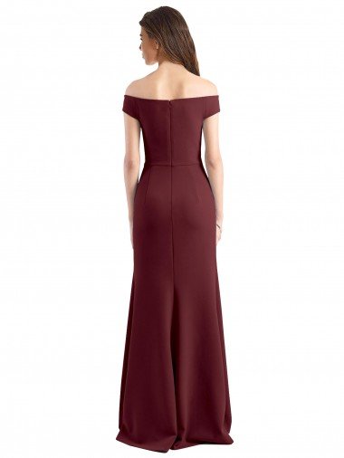 Affordable Off the Shoulder Fit and Flare Stretch Crepe Bridesmaid Dress / Prom Dress UK