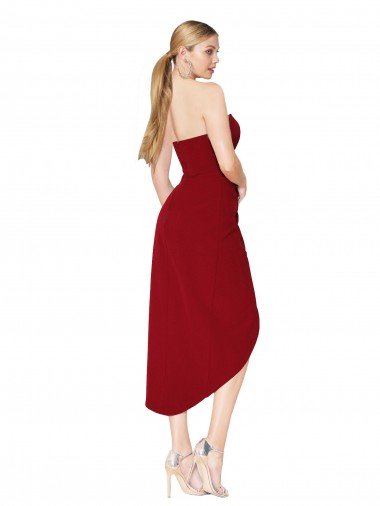 Affordable Cocktail Length Sweetheart Mermaid Wrap Formal Crepe Bridesmaid Dress / Prom Dress UK