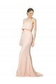 Affordable High Neck Strapless Long Formal Crepe Maxi Bridesmaid Dress / Prom Dress with Overlay UK