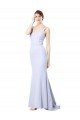 Affordable Sweetheart High Neck Sleeveless Formal Crepe Bridesmaid Dress / Prom Dress UK