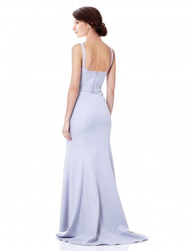 Affordable Sweetheart High Neck Sleeveless Formal Crepe Bridesmaid Dress / Prom Dress UK