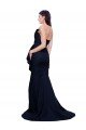 Affordable Long Strapless Sweep Train Low Back Crepe Bridesmaid Dress / Prom Dress UK