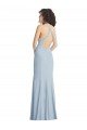 Affordable High Neck Halter Formal Crepe Bridesmaid Dress / Prom Dress with Twist Criss Cross Back UK