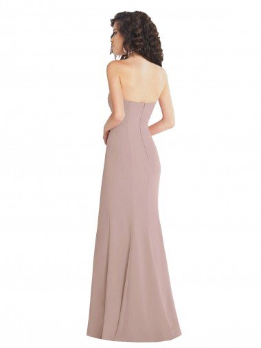 Affordable Strapless Princess Line Formal Crepe Mermaid Bridesmaid Dress / Prom Dress UK