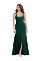 Affordable Square Neck Trumpet Maxi Bridesmaid Dress / Prom Dress with Front Slit UK