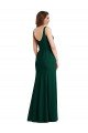 Affordable Square Neck Trumpet Maxi Bridesmaid Dress / Prom Dress with Front Slit UK