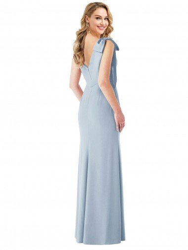 Affordable V-Back Bow Shoulder Trumpet Bridesmaid Dress / Prom Dress UK