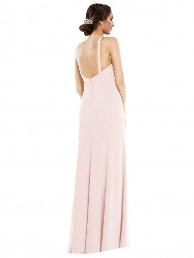 Affordable Criss Cross Halter Princess Line Trumpet Formal Crepe Bridesmaid Dress / Prom Dress UK