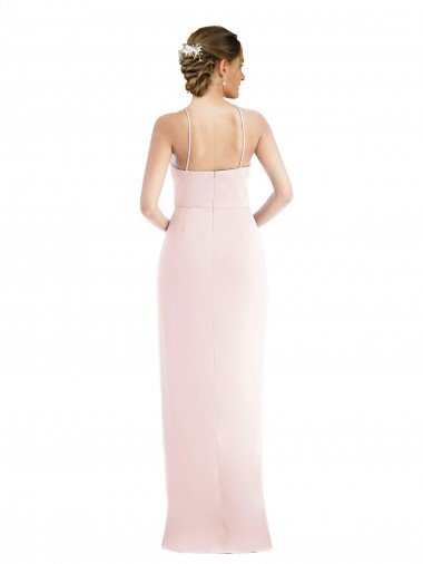 Affordable Halter Draped Tulip Skirt Maxi Bridesmaid Dress / Prom Dress UK