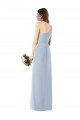 Affordable One Shoulder Crepe Trumpet Bridesmaid Dress / Prom Dress with Front Slit UK