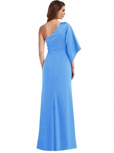Affordable One Shoulder Bell Sleeves Trumpet Bridesmaid Dress / Prom Dress UK