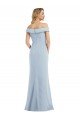 Affordable Off the Shoulder Tuxedo Maxi Bridesmaid Dress / Prom Dress with Front Slit UK