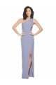 Affordable Floor Length One Shoulder Formal Crepe Bridesmaid Dress / Prom Dress with Pencil Skirt and Side Split UK