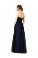 Affordable Draped Bodice Sweeheart Long Tulle Bridesmaid Dress UK