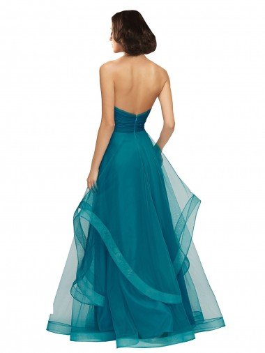 Affordable Sweetheart Tulle Bridesmaid Dress with Wide Waistband UK