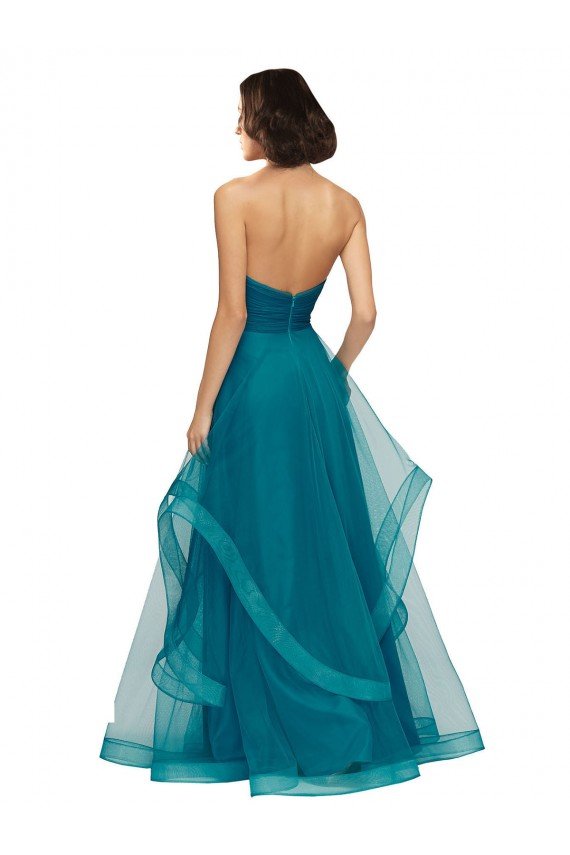 Affordable Sweetheart Tulle Bridesmaid Dress with Wide Waistband UK