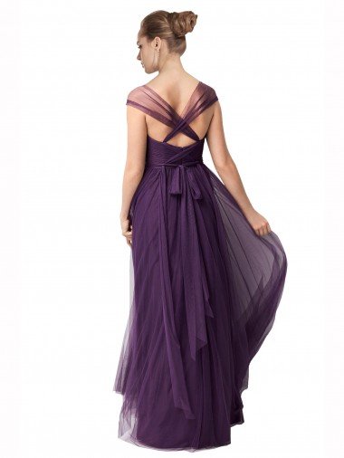 Affordable Full Length Long Tulle Bridesmaid Dress with Sweetheart Neckline UK