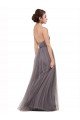 Affordable Strapless Tulle Bridesmaid Dress with Waistband UK