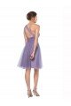 Affordable One Shoulder Short Knee Length Tulle Bridesmaid Dress UK