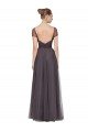 Affordable Sweetheart Neckline Long Tulle Bridesmaid Dress with Straps UK