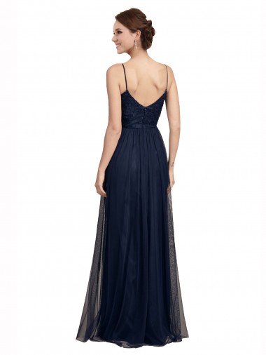 Affordable Spaghetti Strap Tulle Bridesmaids Dress with Ballerina Neckline UK