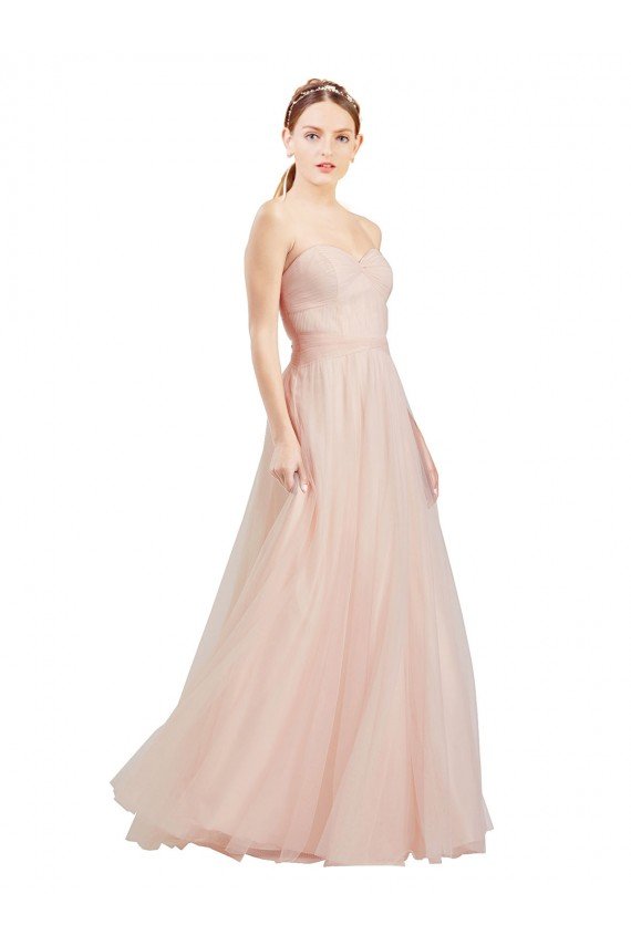 Affordable Floor Length Sweetheart Tulle Bridesmaid Dress with Open Back UK