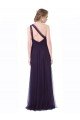 Affordable One Shoulder Long Tulle Bridesmaid Gown with Sheer Netting Strap UK