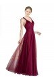 Affordable Long Sweetheart Tulle Bridesmaid Dress with Straps and Criss Cross Back UK