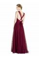 Affordable Long Sweetheart Tulle Bridesmaid Dress with Straps and Criss Cross Back UK