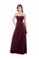 Affordable Strapless Tulle A-line bridesmaid dress with pleated top UK