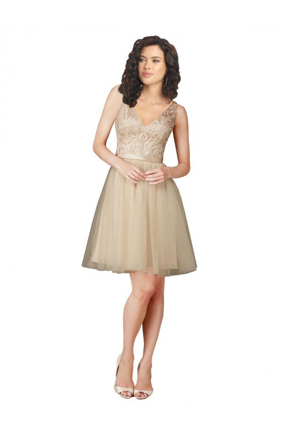 Affordable Tulle Bridesmaid Dress with Embroidery and Beading UK