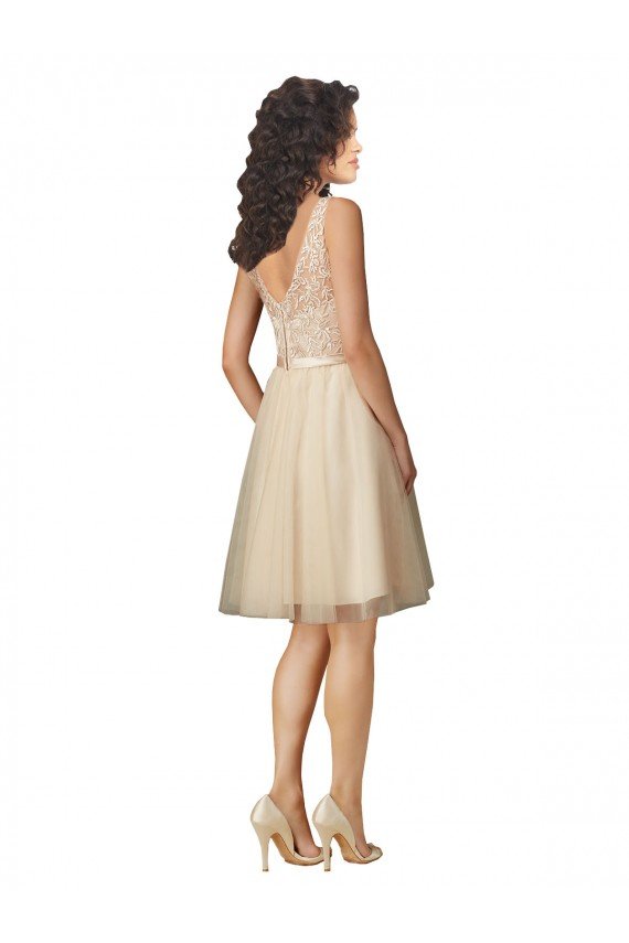 Affordable Tulle Bridesmaid Dress with Embroidery and Beading UK