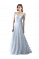 Affordable Wrapped Ruched Natural Waist Slim Soft Tulle Bridesmaid Dress UK