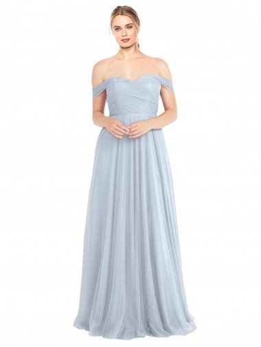 Affordable Sweetheart Neckline Off the Shoulder Tulle Bridesmaid Dress UK
