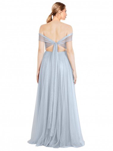 Affordable Sweetheart Neckline Off the Shoulder Tulle Bridesmaid Dress UK