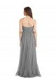 Affordable Shirred Strapless Bodice Long Tulle Bridesmaid Dress with Sweetheart Neckline UK