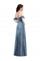 Affordable Ruffle Sleeve Off the Shoulder Velvet Maxi Bridesmaid Dress / Prom Dress UK