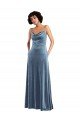 Affordable Sleek Cowl Neck Velvet Maxi Bridesmaid Dress / Prom Dress with Pockets UK