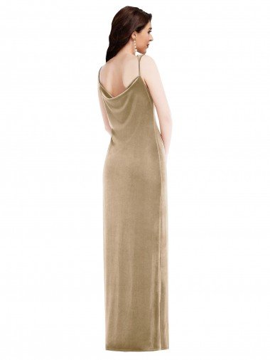 Affordable Asymmetrical One Shoulder Formal Velvet Maxi Slip Bridesmaid Dress / Prom Dress UK